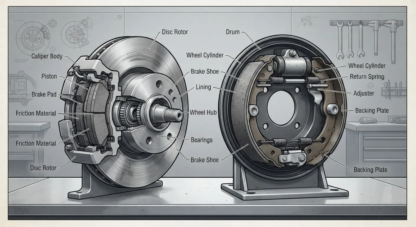 Drum Brakes vs Disc Brakes: How Each System Works and Where Each Is Used
